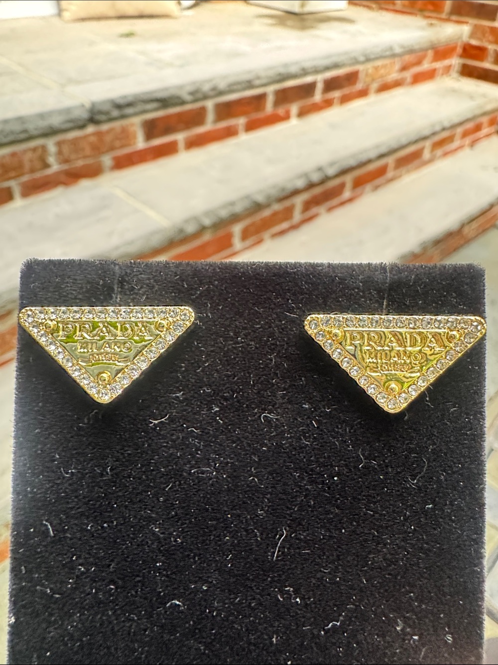 Earrings crystals Triangle Logo Stud Earrings